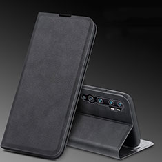 Leather Case Stands Flip Cover T04 Holder for Xiaomi Mi Note 10 Black