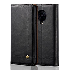Leather Case Stands Flip Cover T04 Holder for Xiaomi Poco F2 Pro Black