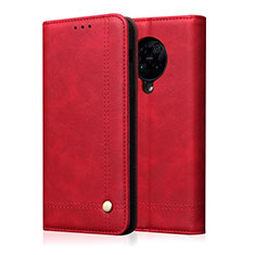 Leather Case Stands Flip Cover T04 Holder for Xiaomi Poco F2 Pro Red