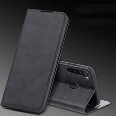 Leather Case Stands Flip Cover T04 Holder for Xiaomi Redmi Note 8 (2021) Black