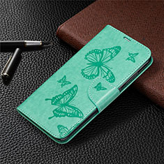Leather Case Stands Flip Cover T04 Holder for Xiaomi Redmi Note 9 Green