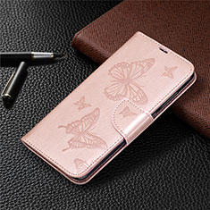 Leather Case Stands Flip Cover T04 Holder for Xiaomi Redmi Note 9 Rose Gold