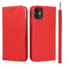 Leather Case Stands Flip Cover T05 Holder for Apple iPhone 11 Red