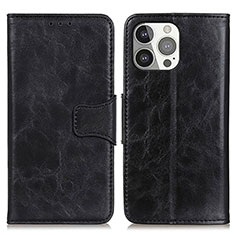 Leather Case Stands Flip Cover T05 Holder for Apple iPhone 14 Pro Black