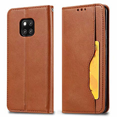 Leather Case Stands Flip Cover T05 Holder for Huawei Mate 20 Pro Orange
