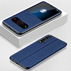 Leather Case Stands Flip Cover T05 Holder for Huawei Nova 5 Blue