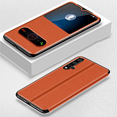 Leather Case Stands Flip Cover T05 Holder for Huawei Nova 5 Orange