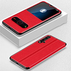 Leather Case Stands Flip Cover T05 Holder for Huawei Nova 5 Red
