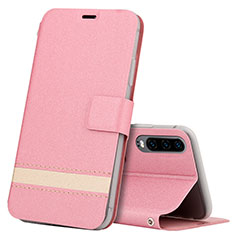 Leather Case Stands Flip Cover T05 Holder for Huawei P30 Pink