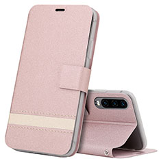 Leather Case Stands Flip Cover T05 Holder for Huawei P30 Rose Gold