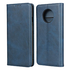 Leather Case Stands Flip Cover T05 Holder for OnePlus 7T Blue