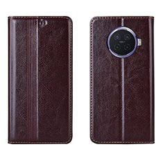 Leather Case Stands Flip Cover T05 Holder for Oppo Ace2 Brown