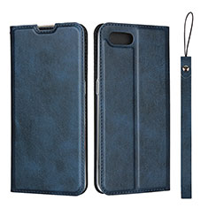 Leather Case Stands Flip Cover T05 Holder for Oppo K1 Blue