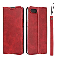 Leather Case Stands Flip Cover T05 Holder for Oppo K1 Red