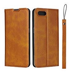 Leather Case Stands Flip Cover T05 Holder for Oppo R15X Orange