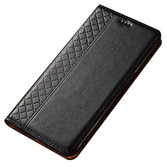 Leather Case Stands Flip Cover T05 Holder for Samsung Galaxy A70S Black