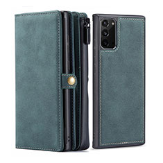 Leather Case Stands Flip Cover T05 Holder for Samsung Galaxy Note 20 5G Green