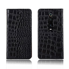 Leather Case Stands Flip Cover T05 Holder for Xiaomi Mi 9T Pro Black