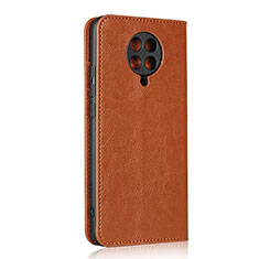 Leather Case Stands Flip Cover T05 Holder for Xiaomi Redmi K30 Pro 5G Orange