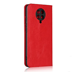 Leather Case Stands Flip Cover T05 Holder for Xiaomi Redmi K30 Pro 5G Red