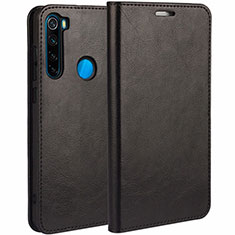 Leather Case Stands Flip Cover T05 Holder for Xiaomi Redmi Note 8 (2021) Black