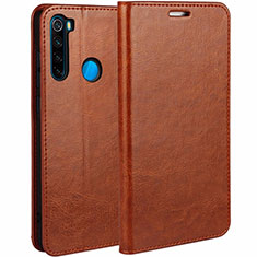 Leather Case Stands Flip Cover T05 Holder for Xiaomi Redmi Note 8 Orange