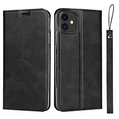 Leather Case Stands Flip Cover T06 Holder for Apple iPhone 11 Black