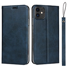 Leather Case Stands Flip Cover T06 Holder for Apple iPhone 11 Blue