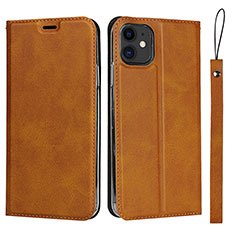Leather Case Stands Flip Cover T06 Holder for Apple iPhone 11 Orange
