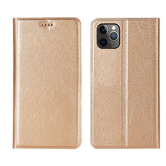 Leather Case Stands Flip Cover T06 Holder for Apple iPhone 11 Pro Max Gold
