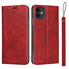 Leather Case Stands Flip Cover T06 Holder for Apple iPhone 11 Red