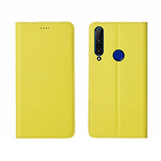 Leather Case Stands Flip Cover T06 Holder for Huawei Honor 20 Lite Yellow