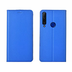 Leather Case Stands Flip Cover T06 Holder for Huawei Honor 20E Blue