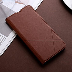 Leather Case Stands Flip Cover T06 Holder for Huawei Honor V20 Brown