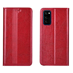 Leather Case Stands Flip Cover T06 Holder for Huawei Honor View 30 5G Red