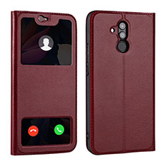 Leather Case Stands Flip Cover T06 Holder for Huawei Mate 20 Lite Red