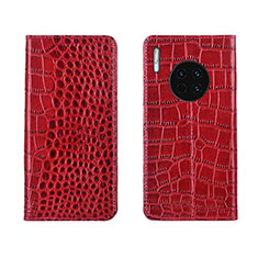 Leather Case Stands Flip Cover T06 Holder for Huawei Mate 30 5G Red