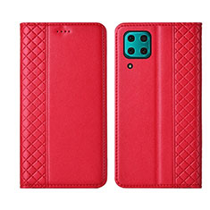 Leather Case Stands Flip Cover T06 Holder for Huawei Nova 7i Red