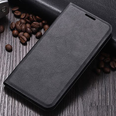 Leather Case Stands Flip Cover T06 Holder for Huawei P20 Lite (2019) Black
