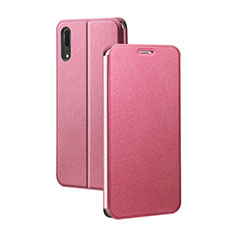 Leather Case Stands Flip Cover T06 Holder for Huawei P20 Pink