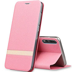 Leather Case Stands Flip Cover T06 Holder for Huawei P20 Pro Pink