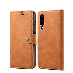 Leather Case Stands Flip Cover T06 Holder for Huawei P30 Orange