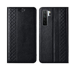 Leather Case Stands Flip Cover T06 Holder for Huawei P40 Lite 5G Black