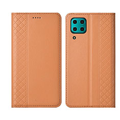 Leather Case Stands Flip Cover T06 Holder for Huawei P40 Lite Orange