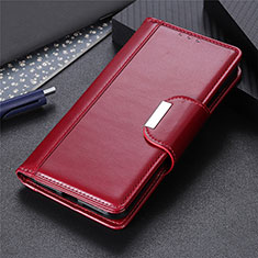 Leather Case Stands Flip Cover T06 Holder for Oppo Find X2 Neo Red Wine