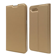 Leather Case Stands Flip Cover T06 Holder for Oppo R17 Neo Gold