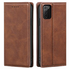 Leather Case Stands Flip Cover T06 Holder for Samsung Galaxy Note 20 5G Brown
