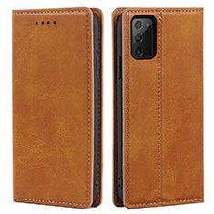 Leather Case Stands Flip Cover T06 Holder for Samsung Galaxy Note 20 5G Light Brown