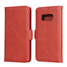 Leather Case Stands Flip Cover T06 Holder for Samsung Galaxy S10e Red