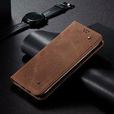 Leather Case Stands Flip Cover T06 Holder for Xiaomi Mi 10 Pro Brown
